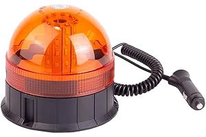 Hooma 40 LEDs Rotativo Tractor LED Luz de Emergencia Tractor Ámbar con Iman 7 Modos, 12V/24V con Cable para Furgonetas, Tractores, Luz de Emergencia para Vehículos Agrícolas