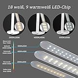 BESTEK 7W Led Schreibtischlampe dimmbare Tischleuchte Uhr, 4 Modi/5 Stufen, digitales Display(Uhrzeit, Wecker, Temperatur) und USB Port zum Aufladen, Augenschutz, Touchfeld, weiß - 4