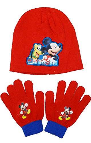 Mickey Mouse HAT AND GLOVES SET 3-8 years-780-329 (red)
