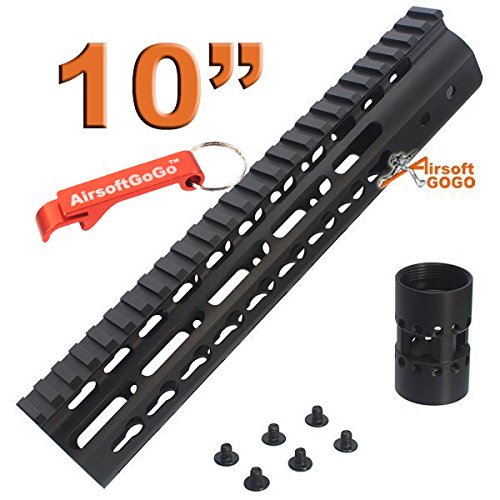 CNC Aluminun Key Mod 10 inch Rail system for M4 AEG - AirsoftGoGo Keychain Included