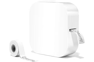 Odaro Q30 Bluetooth Mini Etikettendrucker - Kabelloser Tragbarer Kids Label Printer für iOS und Android für Zuhause, im Büro und in kleinen Unternehmen (Weiß)