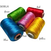 Am Goelx Silk Thread Spools For Wrapping Shiny Bright 5 Colours