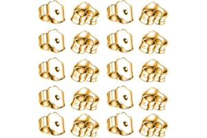 MenYiYDS - 20 pezzi/10 paia Orecchini oro Sterling 925 Farfalla Orecchini, tappi con chiusura a farfalla Ferma Orecchio Sicurezza Backs Support,foro tondo ipoallergenico 4,5 x 5,2 millimetr