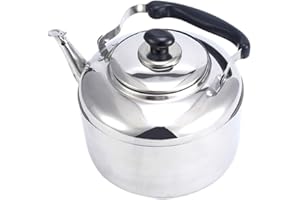 kesoto 1 pcs Bouilloire Avec Poignée Rainurée en Acier Inoxydable Bouilloire Réglable Antidérapante - 4L