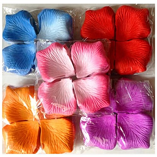 500 Stück/Set Rosenblüten, Rosenblätter, Blumenblätter aus Seide, Kunstblumen für Hochzeit Feier Deko, Valentinstag romatische Überraschung(rot, 1 Set) - 2