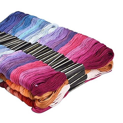 SOLEDI Stickgarn Embroidery Floss multifarben weicher Baumwolle perfekt für Friendship Bracelets Freundschaftsbänder Kit Stickerei Basteln Leisure Arts Kreuzstich Embroidery Threads Nähgarne Häkeln 8m (zufällige Farbe) (150 Farben) - 4