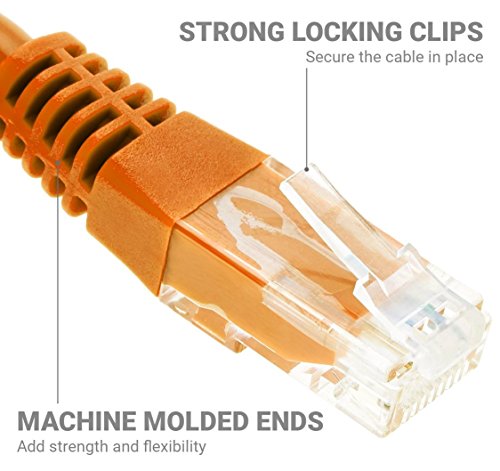 GizzmoHeaven 0,5M Orange Cat5e LAN Kabel RJ45 Patchkabel Cat 5 Enhanced Ethernet Netzwerkkabel für Router Modem Switch 1000 Mbit/s UTP RJ-45 – 0,5 Meter – Orange - 3