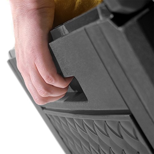 Truhe mit klappbarem Deckel Rato Tischtruhe Spielzeugtruhe Auflagenbox Rattanoptik anthrazit - 5
