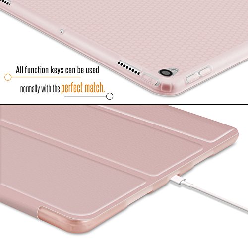 iPad Pro 10,5 Hülle, Infiland Ultra Smart Slim Lightweight TPU Schutzhülle Cover für Apple Neu iPad Pro 10,5″ Display 2017(mit Auto Schlaf / Wach Funktion)(Rosa Goldene) - 6