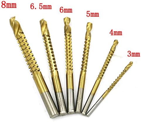Titanium Coated High Speed Steel Drill Bit Electric Drill Bit Set Electric Drill Hemp Flowers High Hardness Resistance of High Speed 3mm-8mm 6pcs/Set