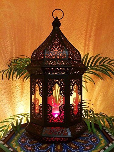 Orientalische Indische Gartenlaterne Glaslaterne Wifaq - 4