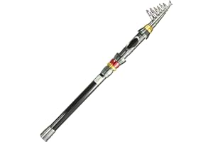 IGTOPS Canne à pêche télescopique en carbone, ultra légère et ultra rigide pour les lancers longs, pas facile à casser, facile à transporter, convient pour les voyages et le camping