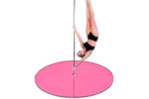 GIANTEX Colchoneta para Pole Dance Plegable, Diámetro de 150 cm, 5 cm de Grosor, Superficie Impermeable, Alfombrilla de Seguridad para Danza (Rosa)