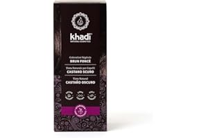 khadi BRUN FONCÉ Coloration végétale - Coloration pour cheveux pour un brun foncé profond et brillant à brun noir intense - 100% végétale et naturelle - 100 g