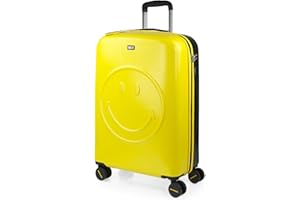 Smiley Originals - Maletas Medianas - Maleta Mediana 4 Ruedas, Maleta Viaje Mediana, Maletas De Viaje, Maleta Mediana. Maletas de Viaje Grandes 23 kilos. Candado con combinacion 180160, Amarillo-Negro