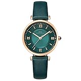 Eigenschaften: Schlichter Stil, rotgoldenes rundes Uhrengehäuse und weißes Zifferblatt, es ist ein ideales Geschenk für Frauen, und es passt zu Damenkleid, Hemd und allen Outfits, passt auch zu jedem Stil: Luxus, Trend, Freizeit und so weiter.