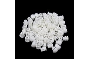 LbsAMP 200 Pezzi Tappi di Copertura per Fori in Plastica Diametro Ø 5mm Colore Bianco Tappi Copriforo Tappi di Copertura per Viti cromati Viti Nei Mobili