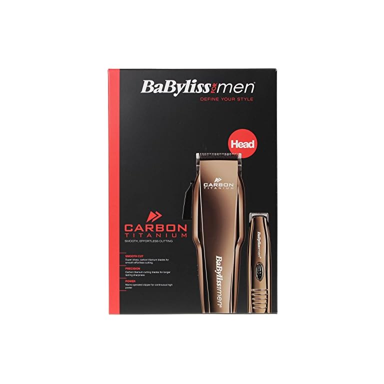 BaByliss-for-Men-Electric-Mains-Carbon-Titanium-Hair-Clippers-Cordless-Battery-Operated-Detail-Trimmer-Storage-Case-Titanium-Colour-7446CGU BaByliss for Men Electric Mains Carbon Titanium Hair Clippers + Cordless Battery Operated Detail Trimmer+ Storage Case Titanium Colour 7446CGU