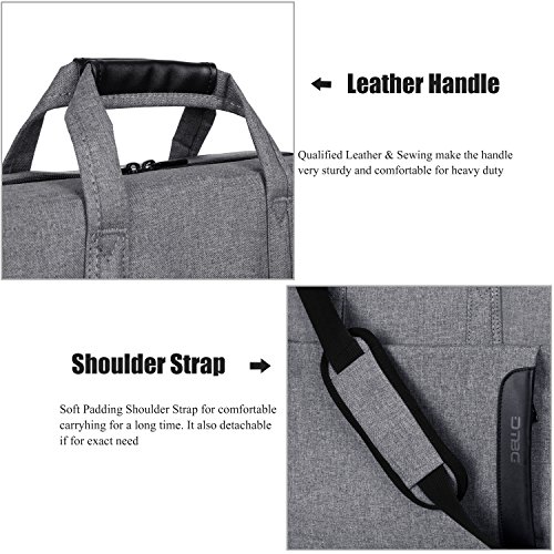 Laptop Tasche, DTBG 15,6 Zoll Nylon Schultertasche Messenger Bag Portable Handtasche Geschäftstermin Aktentasche Laptoptasche für 15-15,6 Zoll Tablet / Ultra-book / Macbook / Chromebook (Grau) - 6