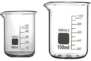 Rocwing Becher Graduato in Vetro Borosilicato 3.3 (50ml+100ml)