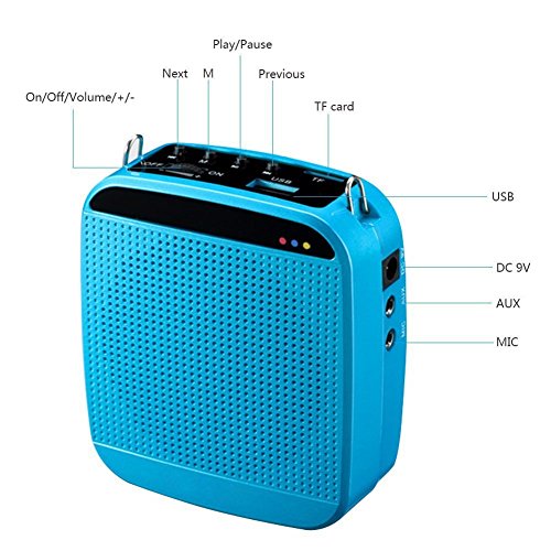 WinBridge S613 2.4G 18W 7.4V/1200mAh Drahtlose Digital SprachverstÃ¤rker mit Stromversorgung Mikrofon fÃ¼r spezieller VerstÃ¤rker fÃ¼r ReisefÃ¼hrer, Lehrer, Trainer, VortrÃ¤ge, KostÃ¼me Blau