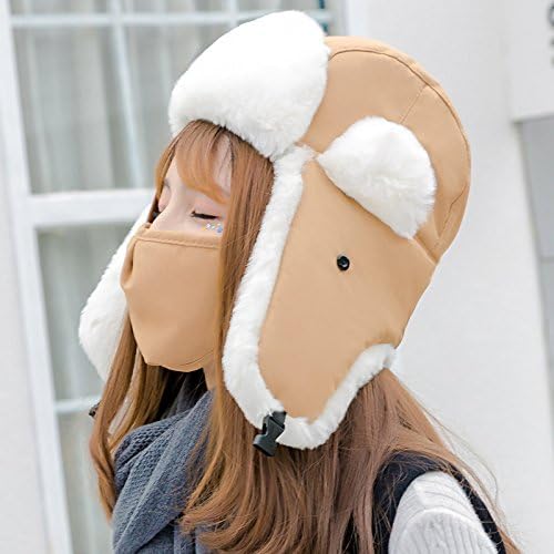 Hat - Female Winter / Motorcycle Windshield - Warm Faceguard / Winter Hood - Waterproof,B,All code