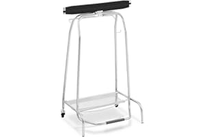 ROYAL CATERING Uniprodo Chariot Porte-Poubelle Support Sac Poubelle Support pour Sac Poubelle (Assemblage Facile, 2 roulettes pivotantes avec Freins, Grande poignée pour Piloter Le Chariot)
