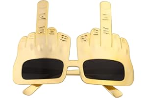 HZAOPZE 1 PCS Occhiali da Sole per Feste con Dita Divertenti Occhiali da Vista Hipster Occhiali da Sole per Adulti e Bambini, Accessori per Costumi per Feste in Maschera per Feste di Halloween, Oro
