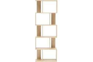 Rebecca Mobili Estantería Moderna, Estantería De Madera, 5 Estantes, Estilo Moderno, Beige, Muebles Sala De Estar Oficina - Medidas: 169 x 60 x 24 cm (AxANxFON) - Art. RE4788