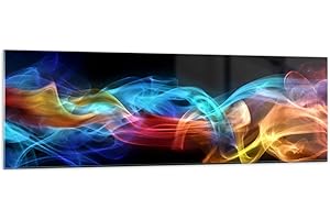 ARTTOR Moderne Impression sur Verre 160x50cm Image Tableau en Verre Decoration Murale Résumé air coloré figure Grand XXL Tableaux Decoratifs Muraux Chambre Panoramique Deco Cadre Salon Art GAB160x50-2171