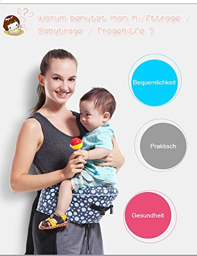 FEMOR wunderbar praktische Babytrage als Bauchtrage, Rückentrage und Hüfttrage,bis 15kg, Geeignet für Neugeborene, Säuglinge & Kleinkinder - 9