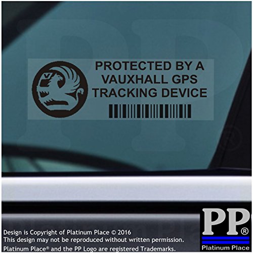 Platinum Place 5 x Stickers PPVAUXHALLGPS GPS Tracking Device Signs Security WINDOW Labels Car Van Alarm Tracker BLACK on Clear 75x25mm