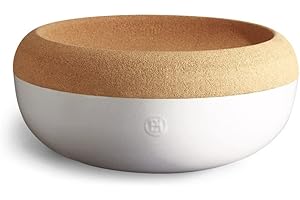 EMILE HENRY Gran corte de conservación/cortador de frutas., cerámica corcho, Blanc Craie, 35,5 x 35,5 x 16 cm