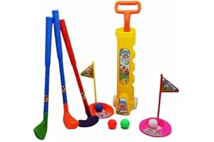 supershock Childs Junior Golf Caddy Set Kids Golf Set Balls Clubs Trolley Kids Outdoor Garden Game Toy