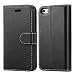 Produktbild Mulbess Business Style Ledertasche im Ständer Book Case / Kartenfach für Apple iPhone SE / 5S / 5 Tasche Hülle Leder Etui,Schwarz