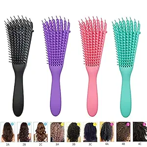 NARFIRE 2 Pack Detangling Brush for 3A to 4C for Curly/Wavy/Wet/Dry/Oily/Thick/Long Hair, Knotted and Tangled for Any Women and Men