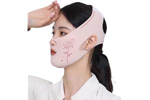 QOMJUFA Wiederverwendbarer Chin Strap,V-förmiges Kinn Gesichtsstraffungsband,Face-Lifting Maske für Frauen,gesichtsmaske v line lifting maske,Jederzeit einsetzbar,Rosa