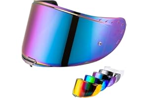 VCOROS Visiere Casque Moto pour FF327/Challenger,Visiere Casque Moto Plein Visage,Remplacement de Visière de Lentille de Casque de Bouclier de Vent de Moto(Arc-en-ciel)