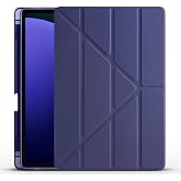 Elfia Samsung Galaxy Tab S10 Plus SM-X820 X826 ile Uyumlu Kılıf Silikon Yumuşak 4 Farklı Stand Olabilen Kalem B&ouml;lmeli Kapaklı