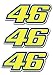 Produktbild 3stk Valentino Rossi 46 The Doctor Aufkleber Sticker Decal 10x4cm Logo JDM Auto Bike Car Laptop Helm Rockstar Kralle