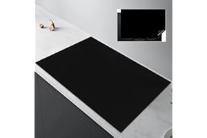 DAJAVE Pannello di copertura per fornello, 54 x 90 cm, monoblocco, per induzione, cucina, piano cottura in vetroceramica, tappetino decorativo arrotolabile, nero, antiscivolo, a induzione, tappetino