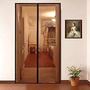 Lifekrafts Mosquito Screen Door Net Curtain with Magnets (200x80 cm, Brown)