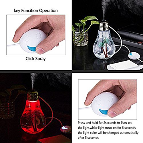 DOXUNGO Luftbefeuchter USB Luftbefeuchter Sieben Farbwechsel Im Winter zu Hause Retro Mini Luftbefeuchter - 6