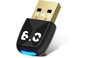PUISENO Adattatore Bluetooth 6.0 USB Dongle per PC, chiavetta USB Bluetooth per mouse, supporta fino a 5 dispositivi contemporaneamente, ampia portata, bassa latenza, compatibile con Windows 11/10/8.1, con