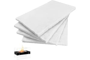 SILKWISH Wełna ceramiczna do bioetanolu, 4 sztuki, 30 x 20 cm, gąbka ceramiczna do pieca kominkowego na bioetanol, bioetanol, zastępuje knot do kominka stołowego wewnątrz – etanol ceramiczna gąbka/wełna