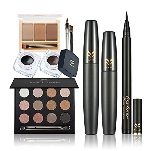 Oshide Eye Makeup Kit Set-12 Color Eyeshadow Palette+Mascara+Liquid Eyeliner Pencil+Eyebrow Powder+Gel Eyeliner Makeup Comestic Kit