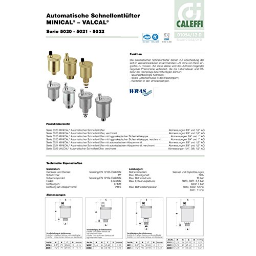 Automatischer Schnellentlüfter 3/8" selbstdichtend