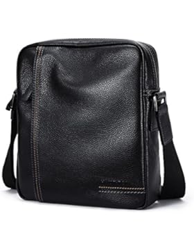 AIAIMEI Herren Umhängetasche Messenger Bag Herren Leder Tasche Schultertaschen Messenger IPAD Umhängetasche Business...
