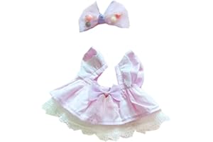 niannyyhouse Ropa de muñeca de felpa de 20 cm, vestido suelto de color sólido, accesorios de vestir (morado)