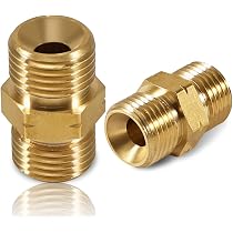 Lot De 4 Raccords En Laiton Pour Tuyau Gaz - Double Mamelon Fileté Gauche 1/4'' - Adaptateur Bouteille Propane, Acétylène